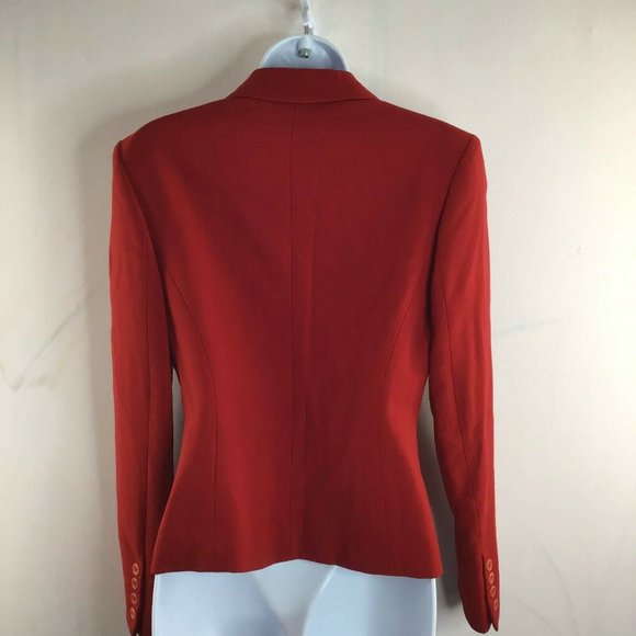 Banana Republic Womens Red Four Button Suit Jacket Front Pocket Casual Size 4 - Picture 3 of 8